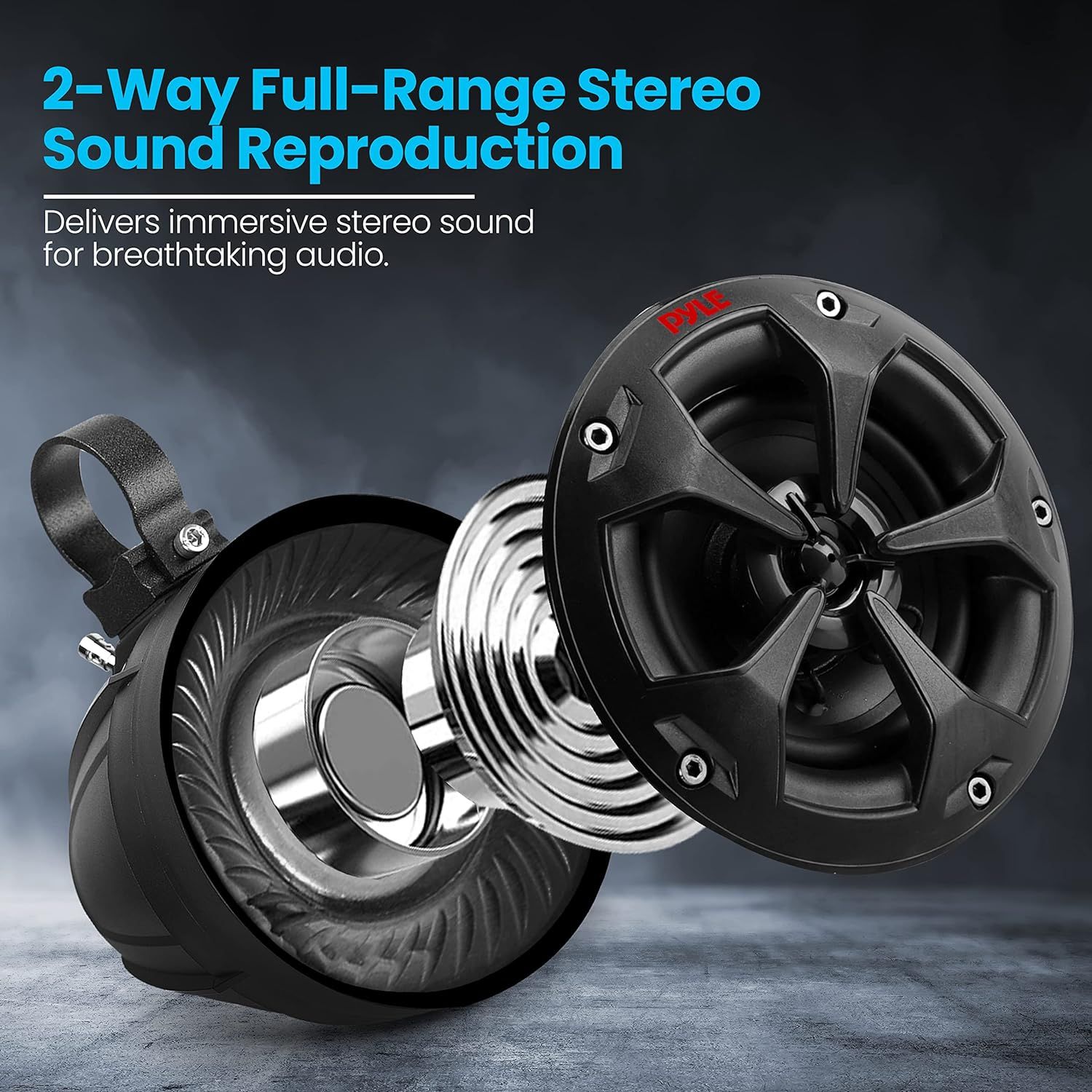 Pyle 2-Way Dual Bluetooth Off-Road Speakers - 4 Inch 800W Marine