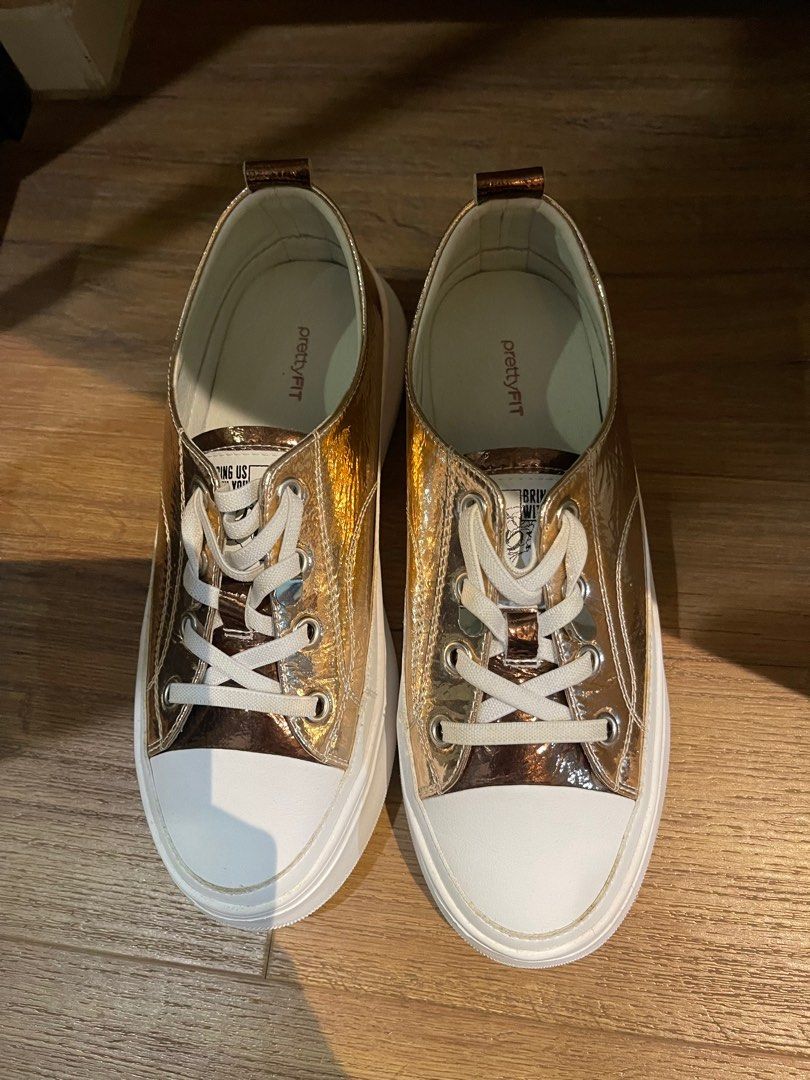 White and rose gold shoes online