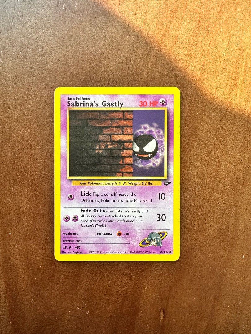 Sabrina's Gastly 96/132 Common Pokemon Card, Hobbies & Toys, Toys & Games  on Carousell