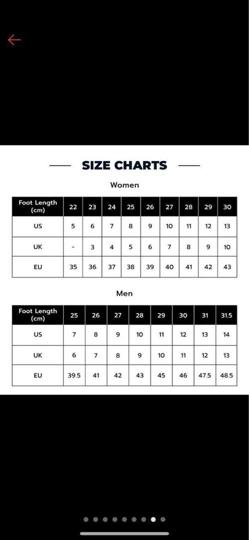 Zara size chart shop women's shoes