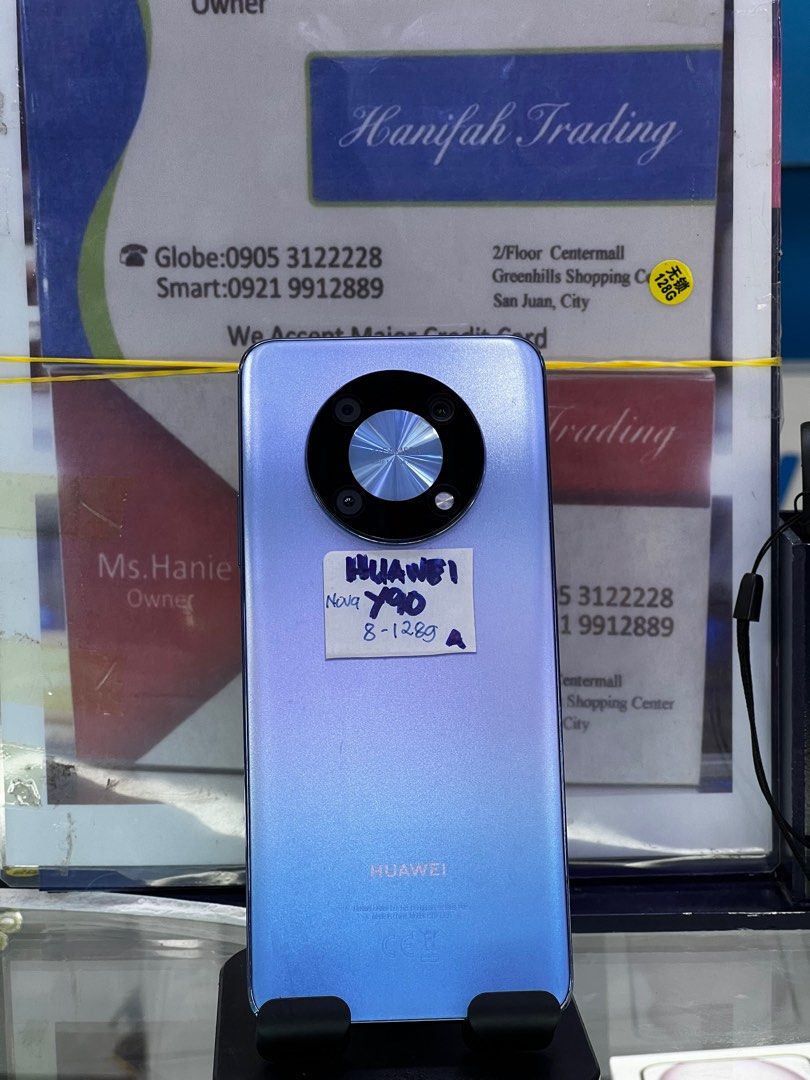 SECONDHAND Affordable Huawei Y90 8g rAm 128g (Category: Huawei) located in San Juan City. Submitted by hanifah_trading (Listing ID 1282357100, Image 2). Description: SECONDHAND Affordable Huawei Y90 8g rAm 128g Color: Crystal Blue Details: 6.7 inch 50 Megapixels 5000 mAh 8g rAm 128g USB Type-C 3.5mm Audio Jack Dual SIM (Nano-SIM) Face Recognition & Fingerprint Sensor (side-mounted) Enjoy GREAT PRICES on Brandnew Gadgets. Discover Hanifah Trading 