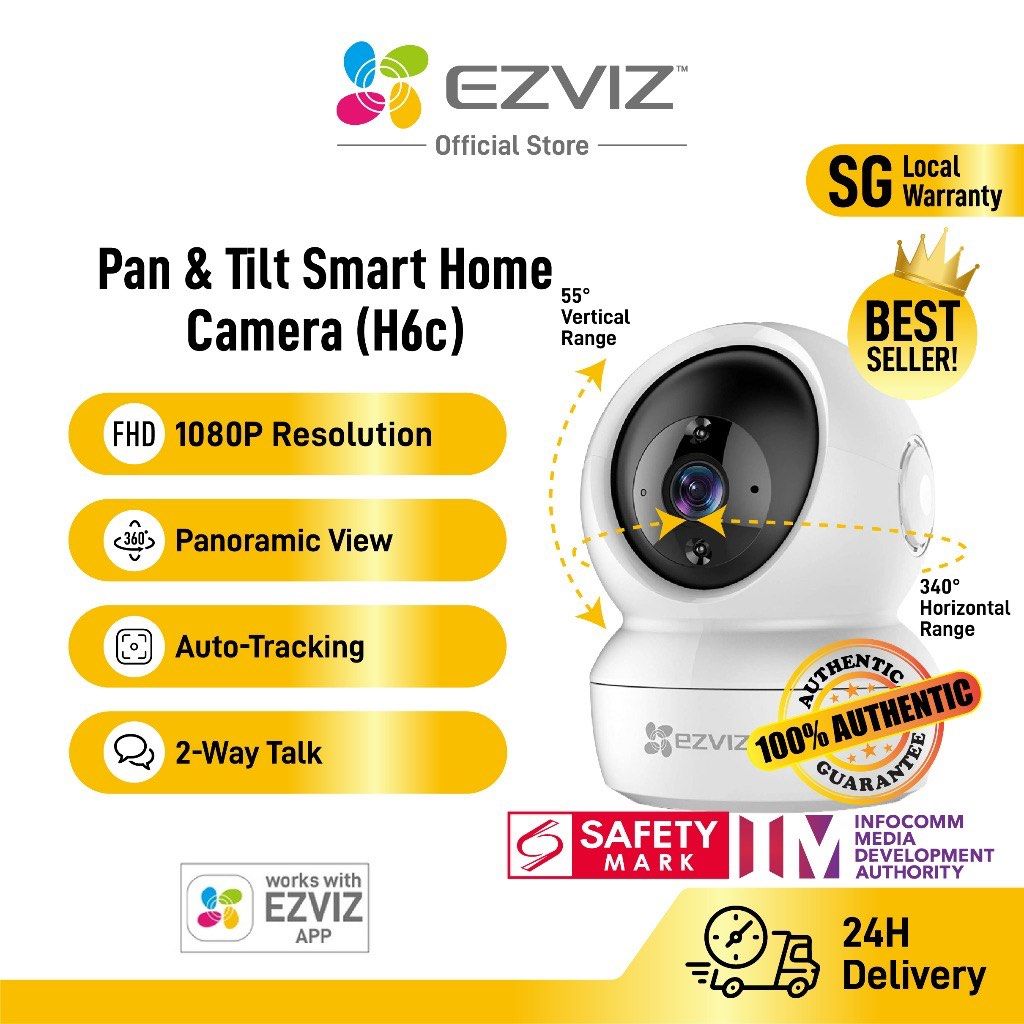 CAMARA IP 4MP EZVIZ H6C 2K 4MM 360 GRADOS INTERIOR