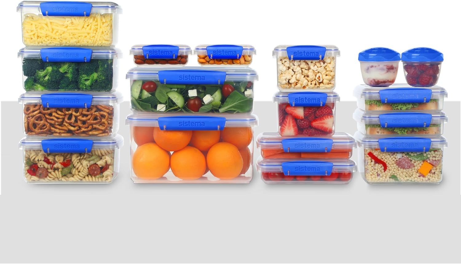 Sistema To Go Collection 820ml/3.4 Cups Multi Split Food Storage Container