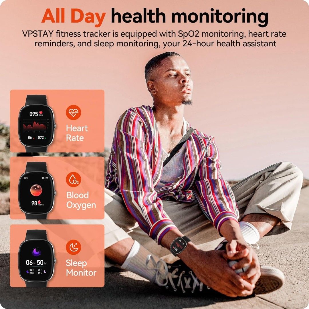 Smart Watch Fitness Tracker with Heart Rate Sleep Blood Oxygen