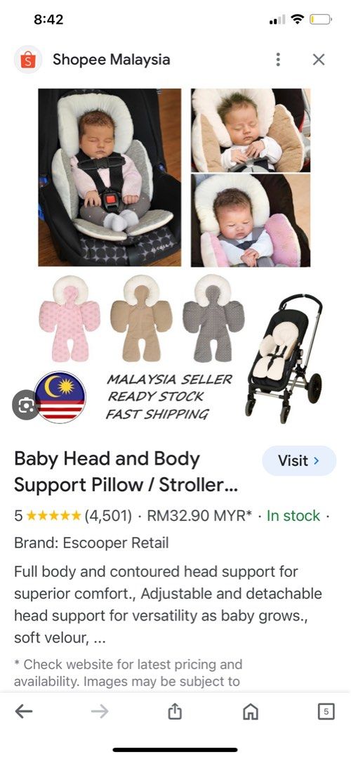 Stroller pillow sale cushion