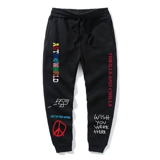 Travis Scott Astroworld World Peace Sweatpants Black