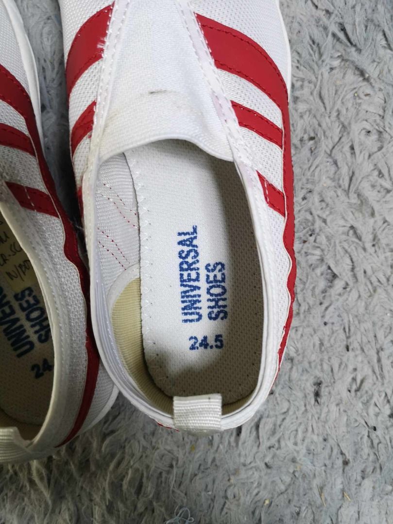Universal Shoes White red Slip On, Men's Fashion, Footwear, Casual ...