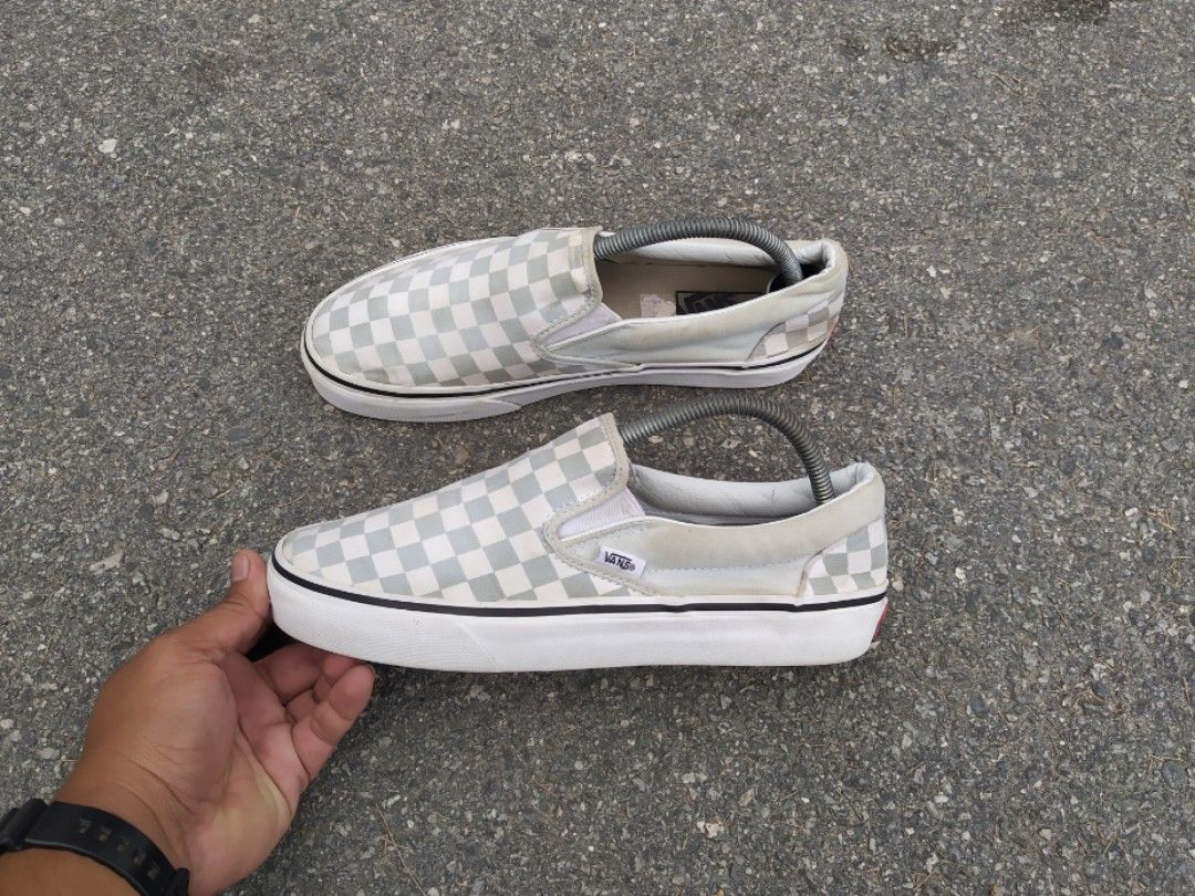 Gray dawn true store white checkered vans