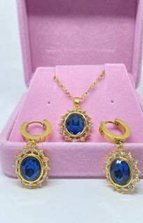 Vintage style gold jewelry set with box clearance 