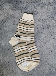White Beige Stripe Socks