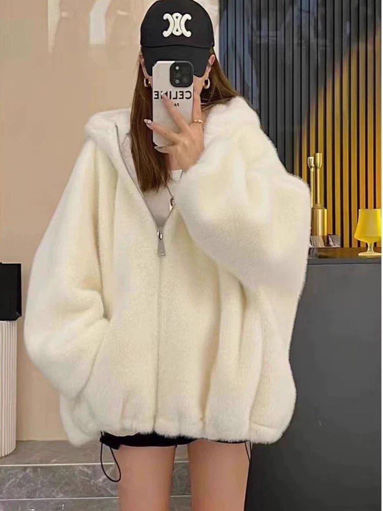 White Furry Outerwear