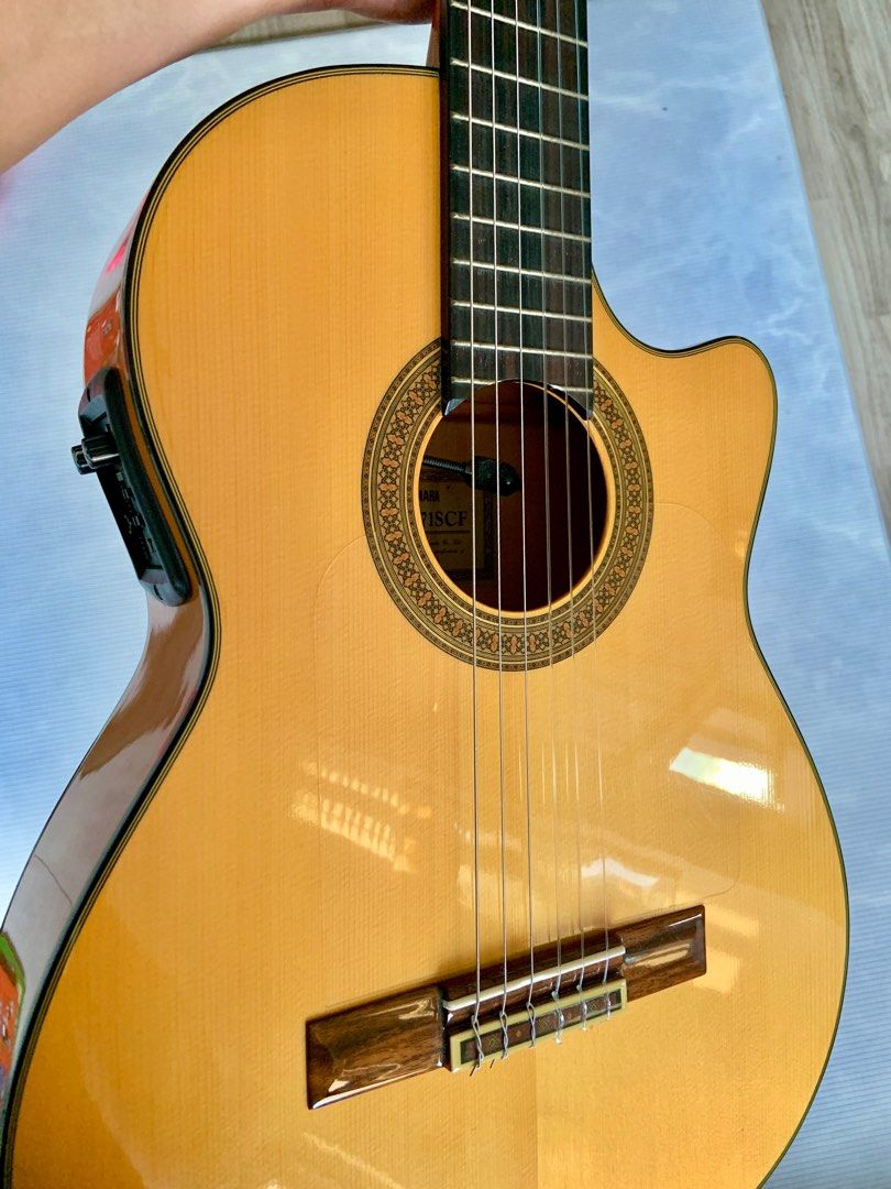 Yamaha CGX171SCF Flamenco 6 String Acoustic Electric Guitar and Case