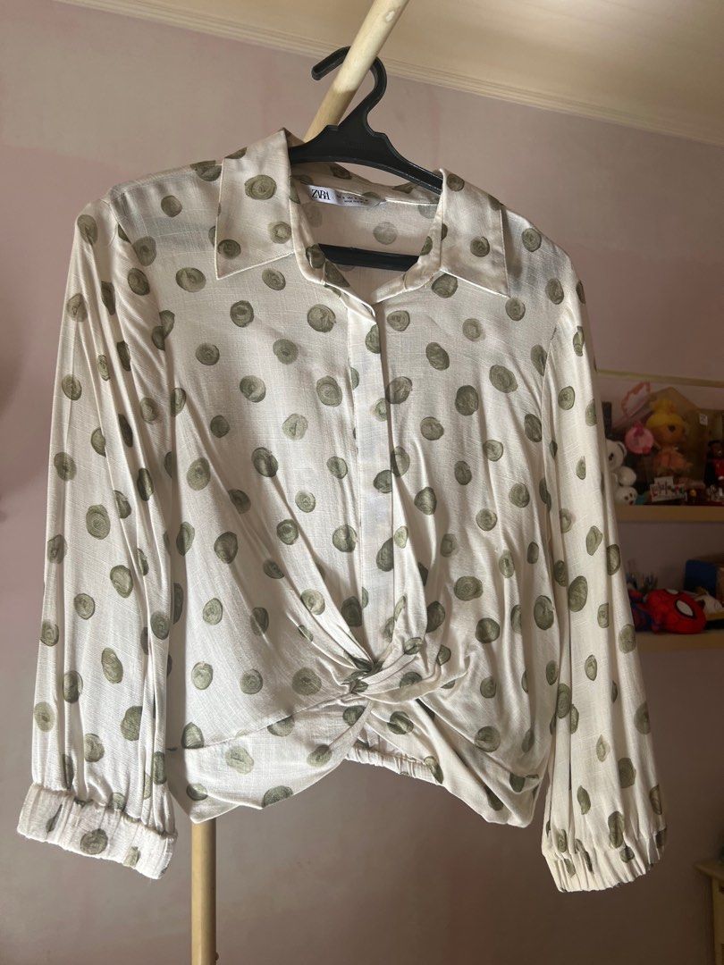 Zara spotty blouse cheap