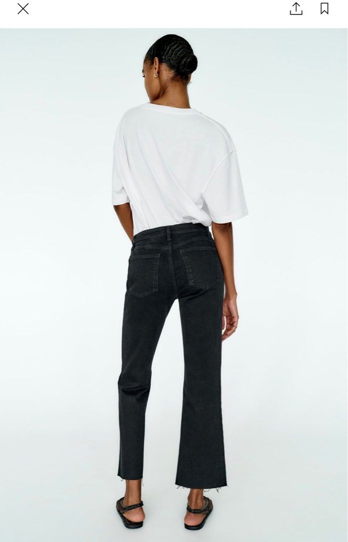 Zara jeans cropped flare on sale