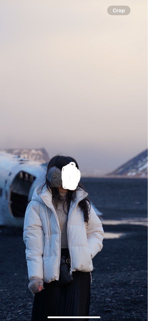 White puffa coat top