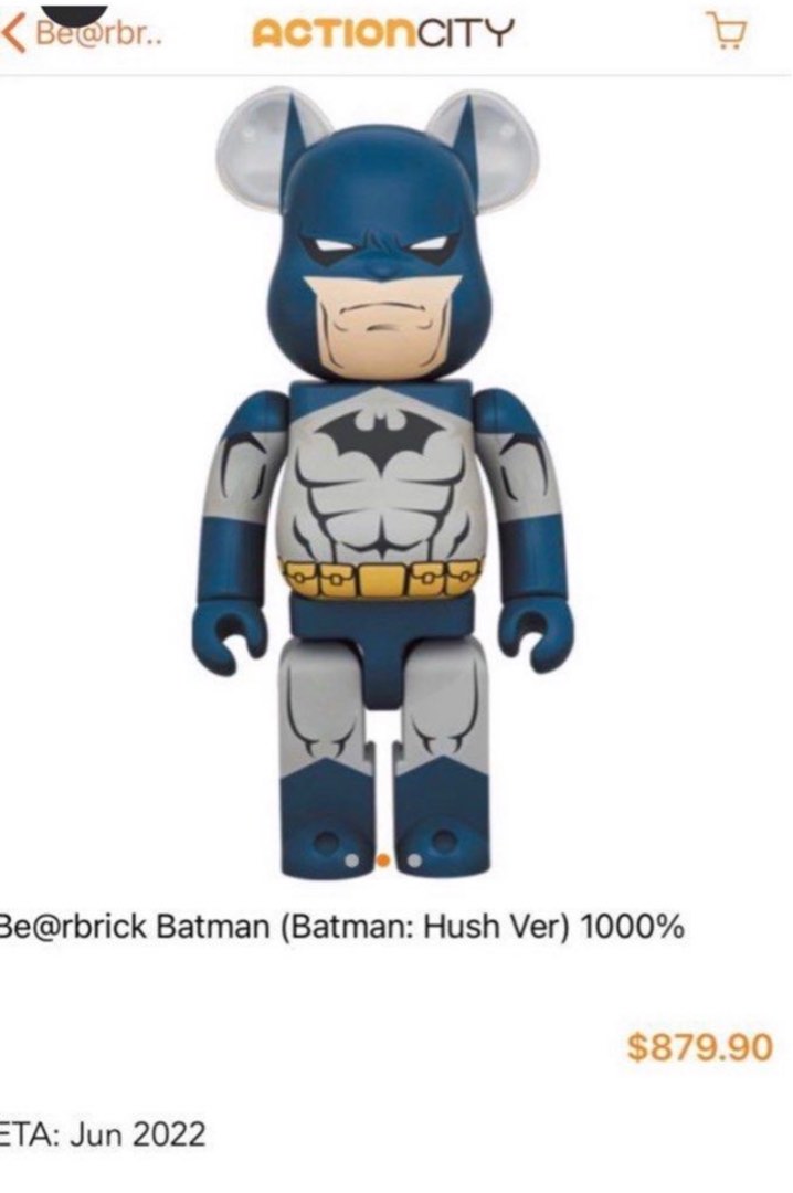 1000% Bearbrick Batman hush, Hobbies & Toys, Toys & Games on Carousell