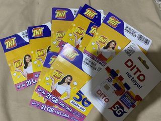 15 + 1 TNT SIM CARDS W/FREE DITO SIM