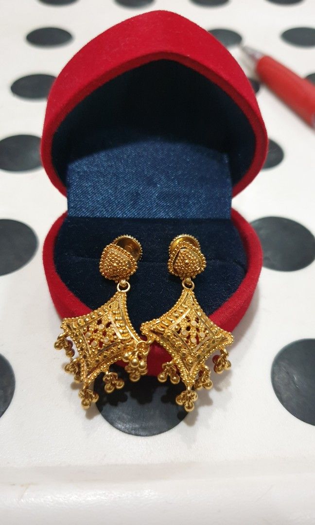 916 gold India design Earring 9.47g
