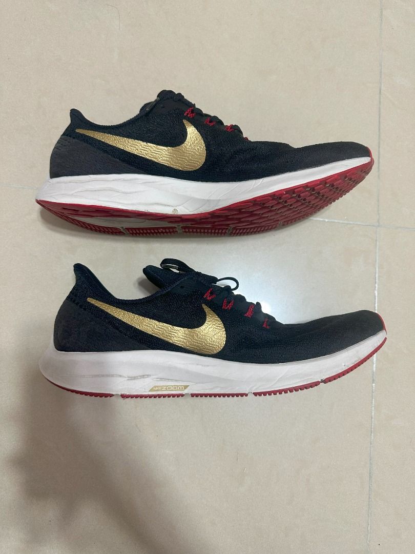 Nike Air Zoom Pegasus 35 Black Metallic Gold Red Carousell