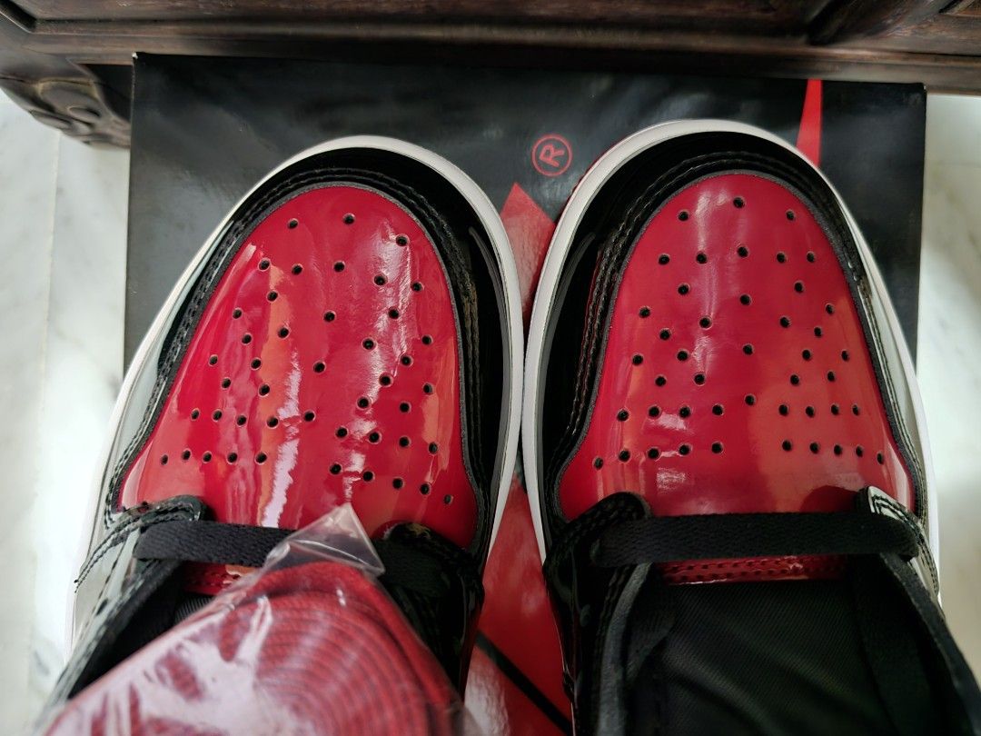 Air Jordan 1 Patent Bred Men s Fashion Footwear Sneakers on