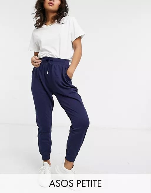 ASOS Petite Joggers in Navy Blue Size UK8, Women's Fashion, Bottoms, Other  Bottoms on Carousell