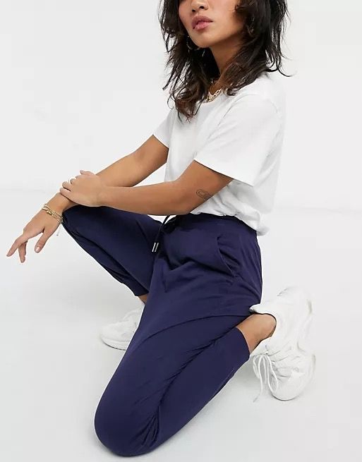 ASOS Petite Joggers in Navy Blue Size UK8 Women s Fashion