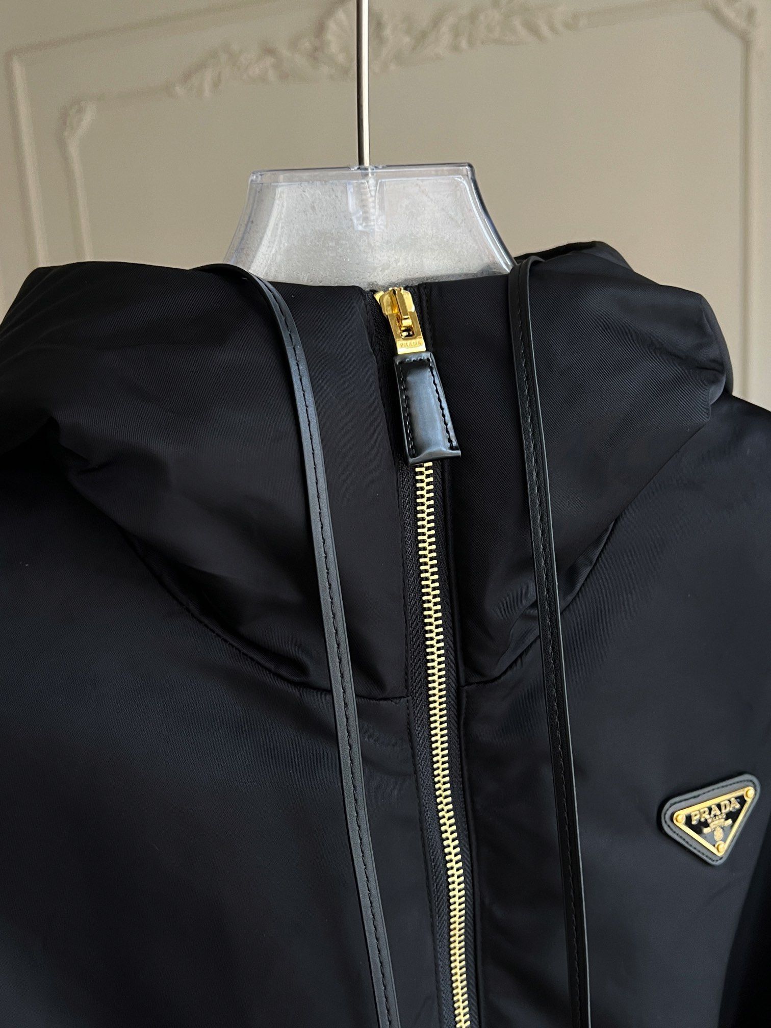 Authentic prada Women's Hooded Belted Regenerated Nylon Jacket