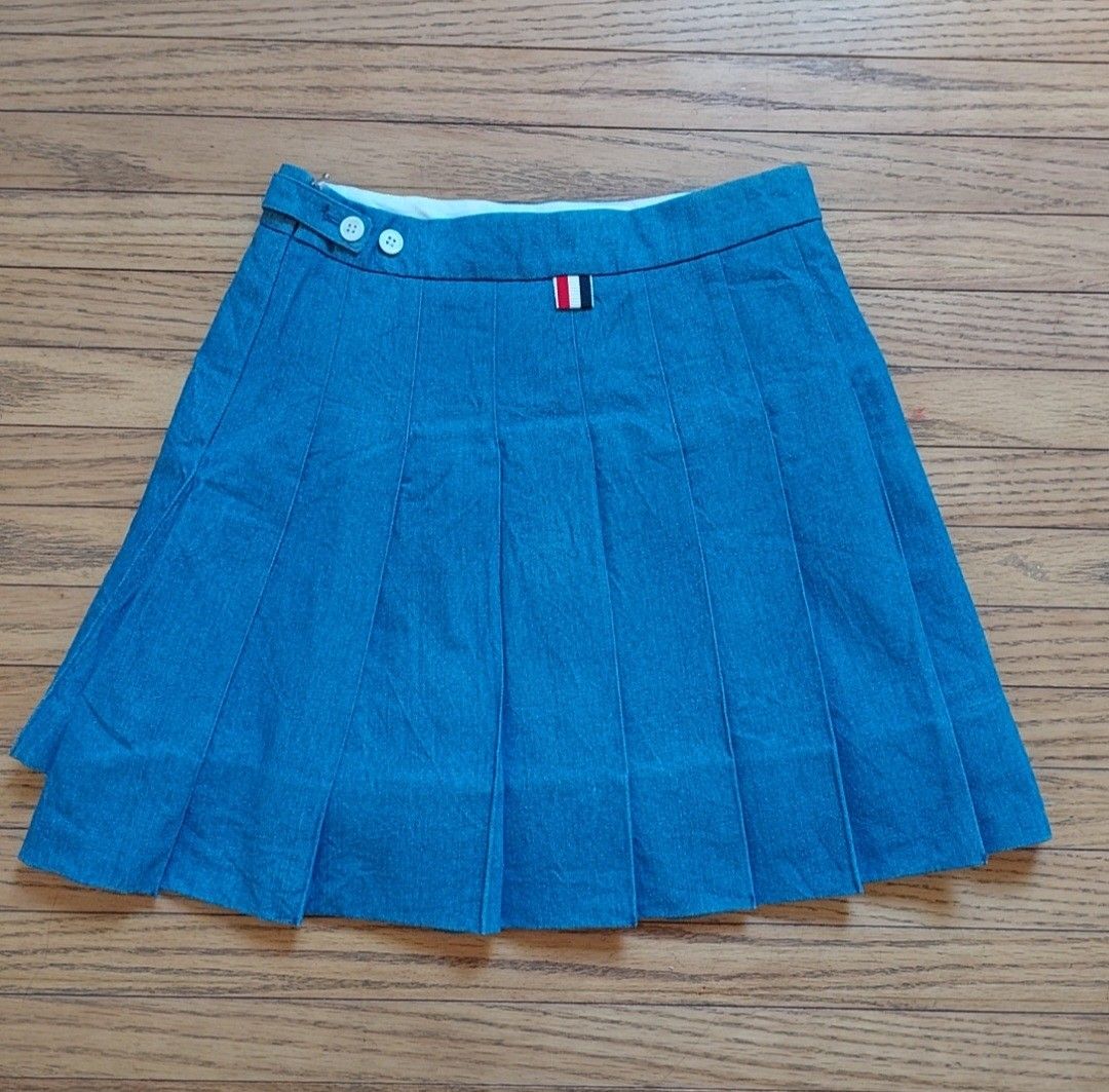 Authentic Thom Browne denim skirt (Category: Luxury Apparel) located in Binangonan. Submitted by makoleksyon (Listing ID 1282488584, Image 2). Description: excellent condition no flaws bought in Japan size 26-27 💯% Authentic Money back guarantee.