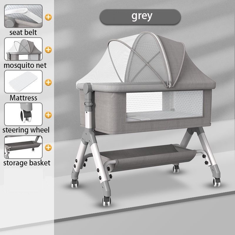 Pre Loved Baby crib grey set side bed Babies Kids Baby