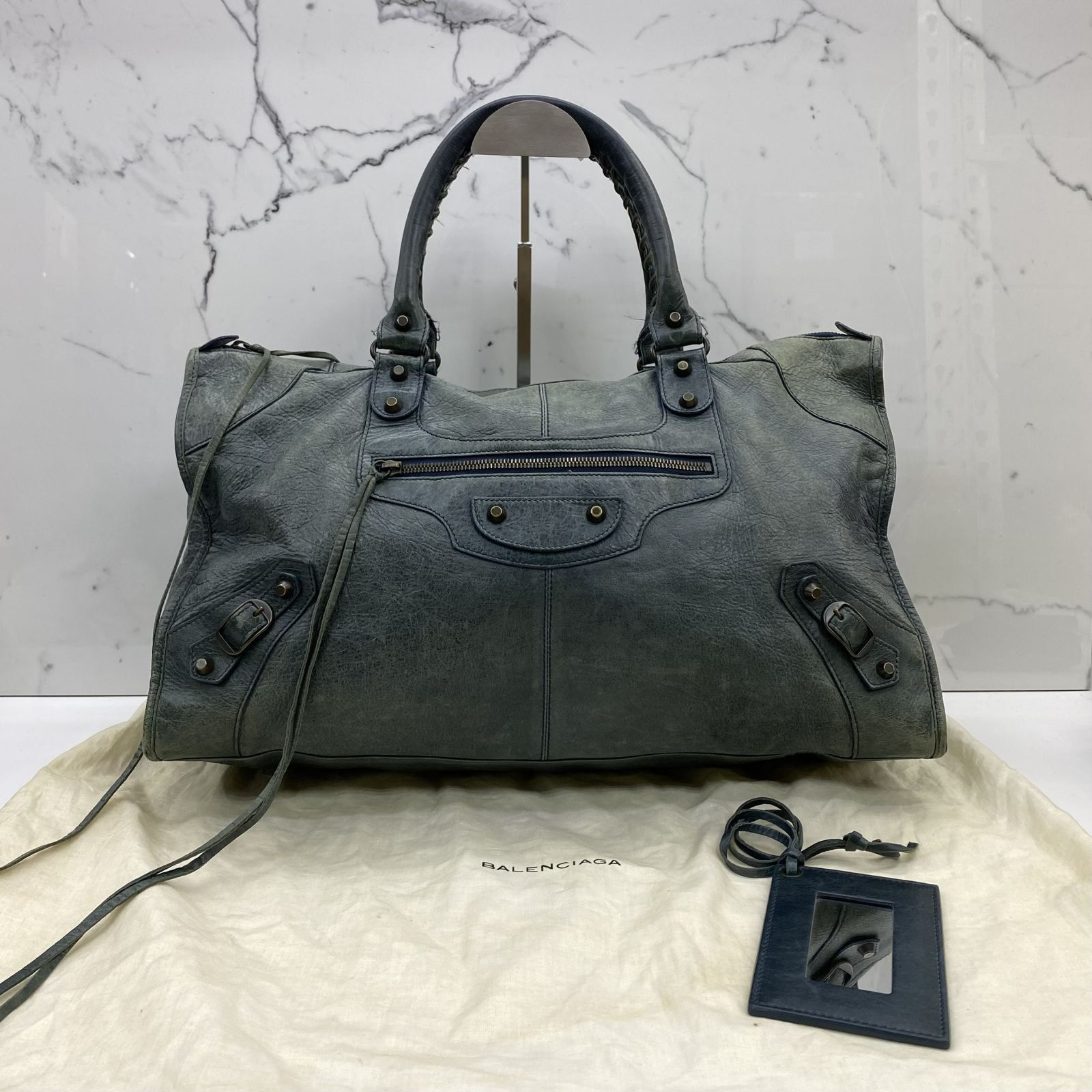 BALENCIAGA 132110 BLUE THE WORK HANDBAG 247002138 #, Luxury, Bags