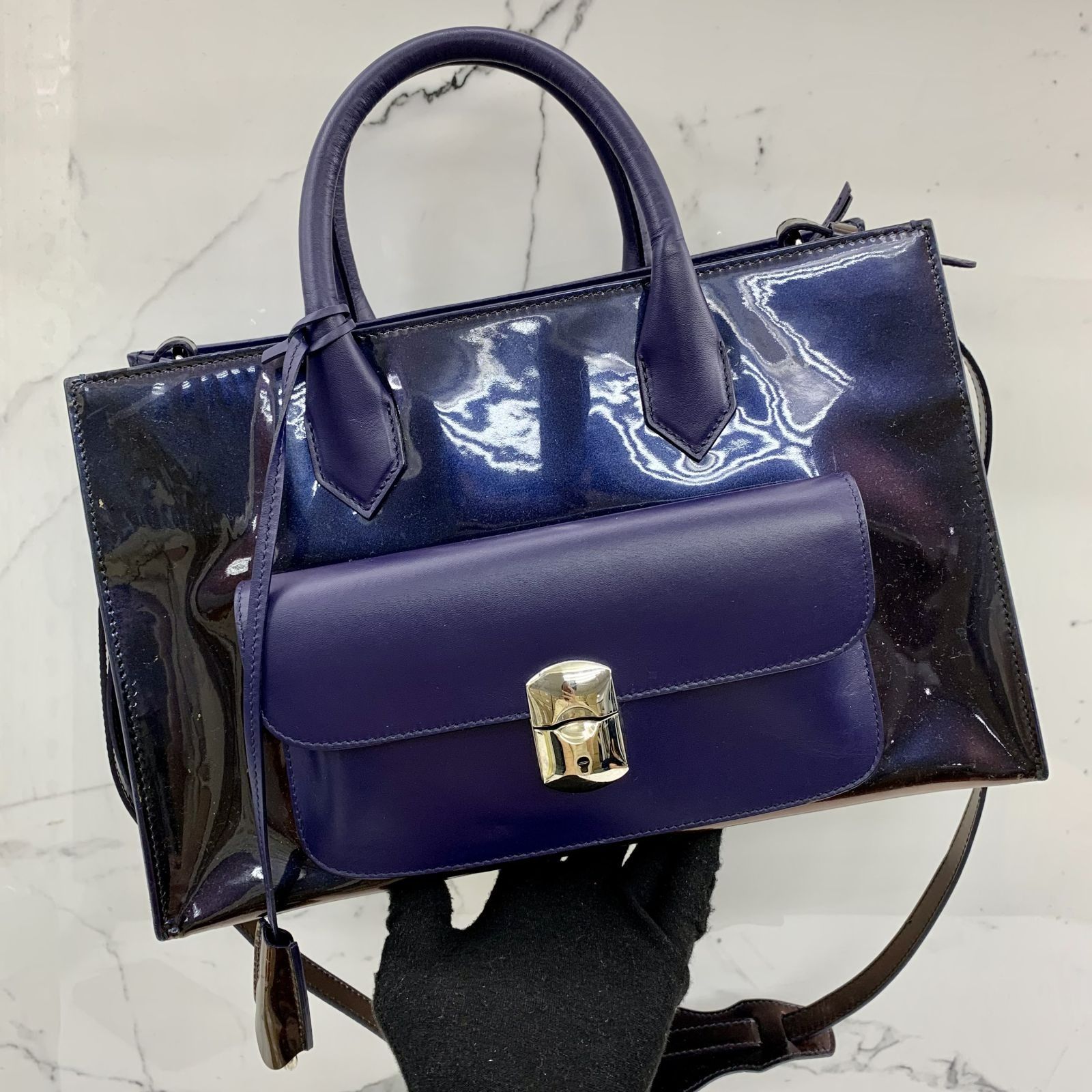 BALENCIAGA 347936 PADLOCK WORK W MIRROR 2WAY SHOULDER BAG