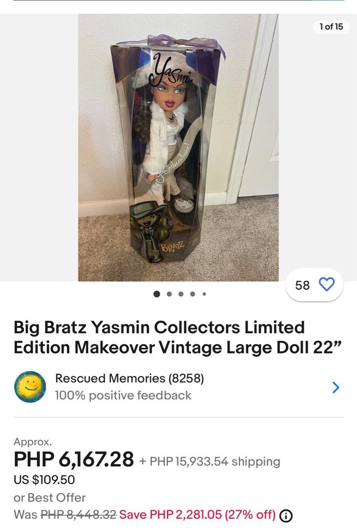 Big Bratz Yasmin Collectors Limited Edition Makeover Vintage Large
