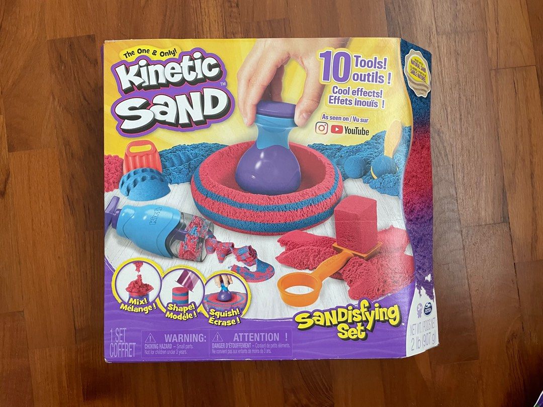  Kinetic Sand, Sandisfying Set with 2lbs of Sand and 10 Tools,  Play Sand Sensory Toys for Kids Ages 3 and up : Toys & Games