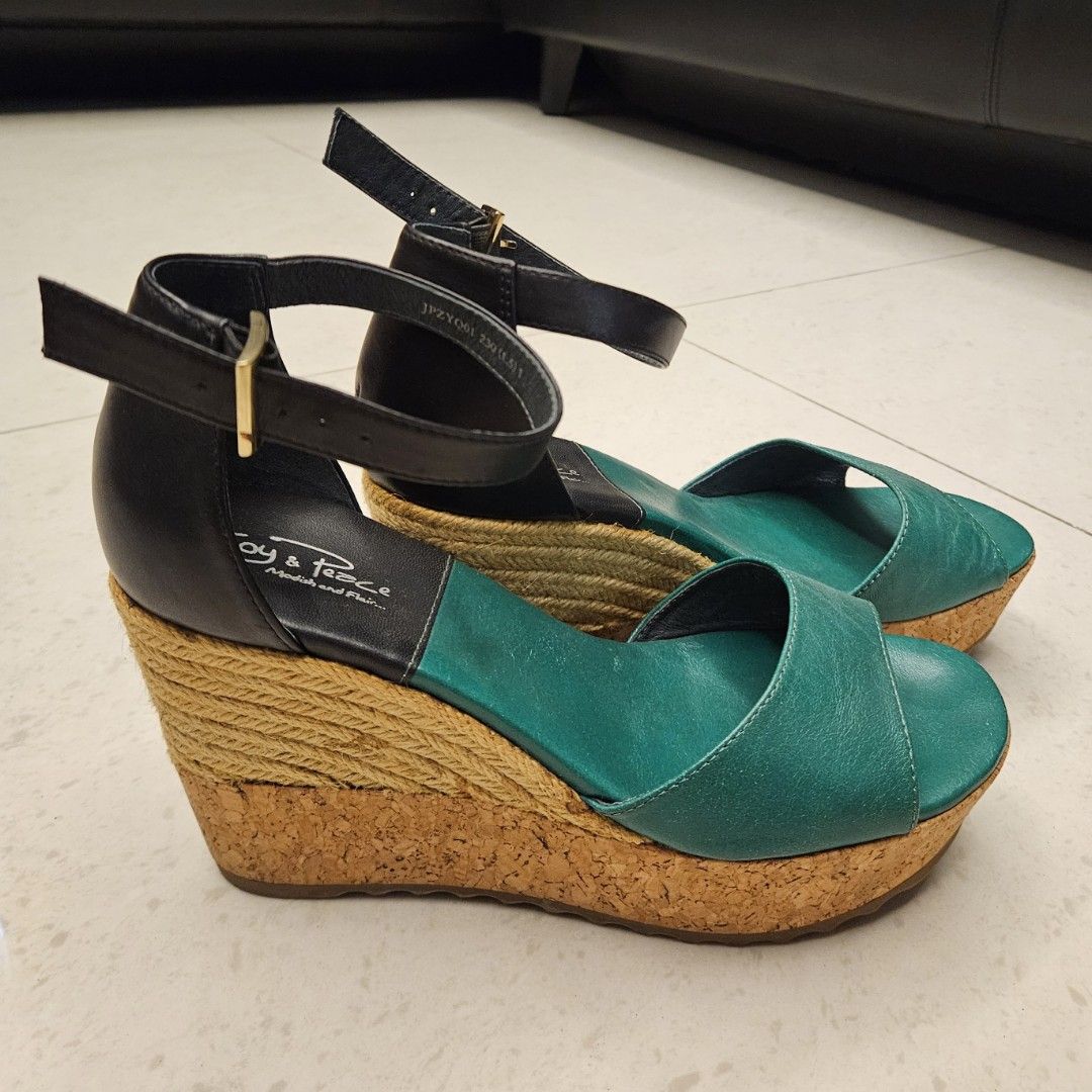 Black Green Wedges Women s Fashion Footwear Wedges on Carousell
