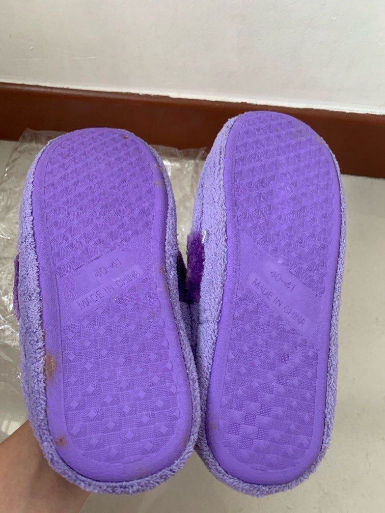 Bn purple fluffy Bedroom Slipper Women s Fashion Footwear
