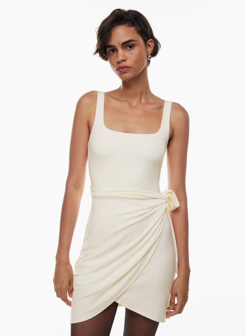 yellow midi dresses Yellow One Shoulder Wrap Draped Midi Dress – AX Paris US main image 1