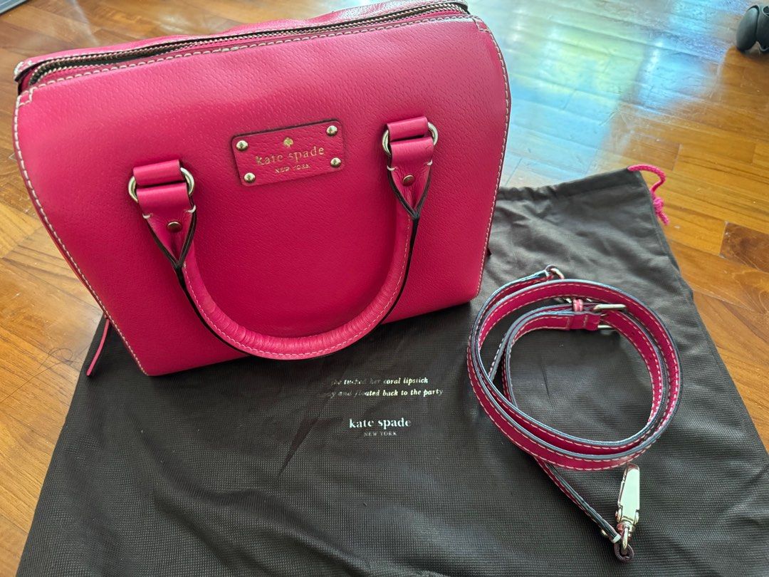 BNWT Authentic Kate Spade Wellesley Alessa Handbag in Deep Pink