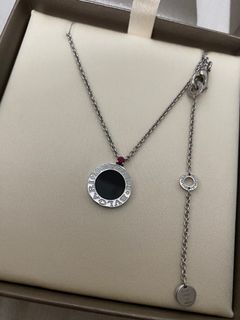 Authentic Bulgari Save The Children Necklace (Silver, Onyx, Rubies)