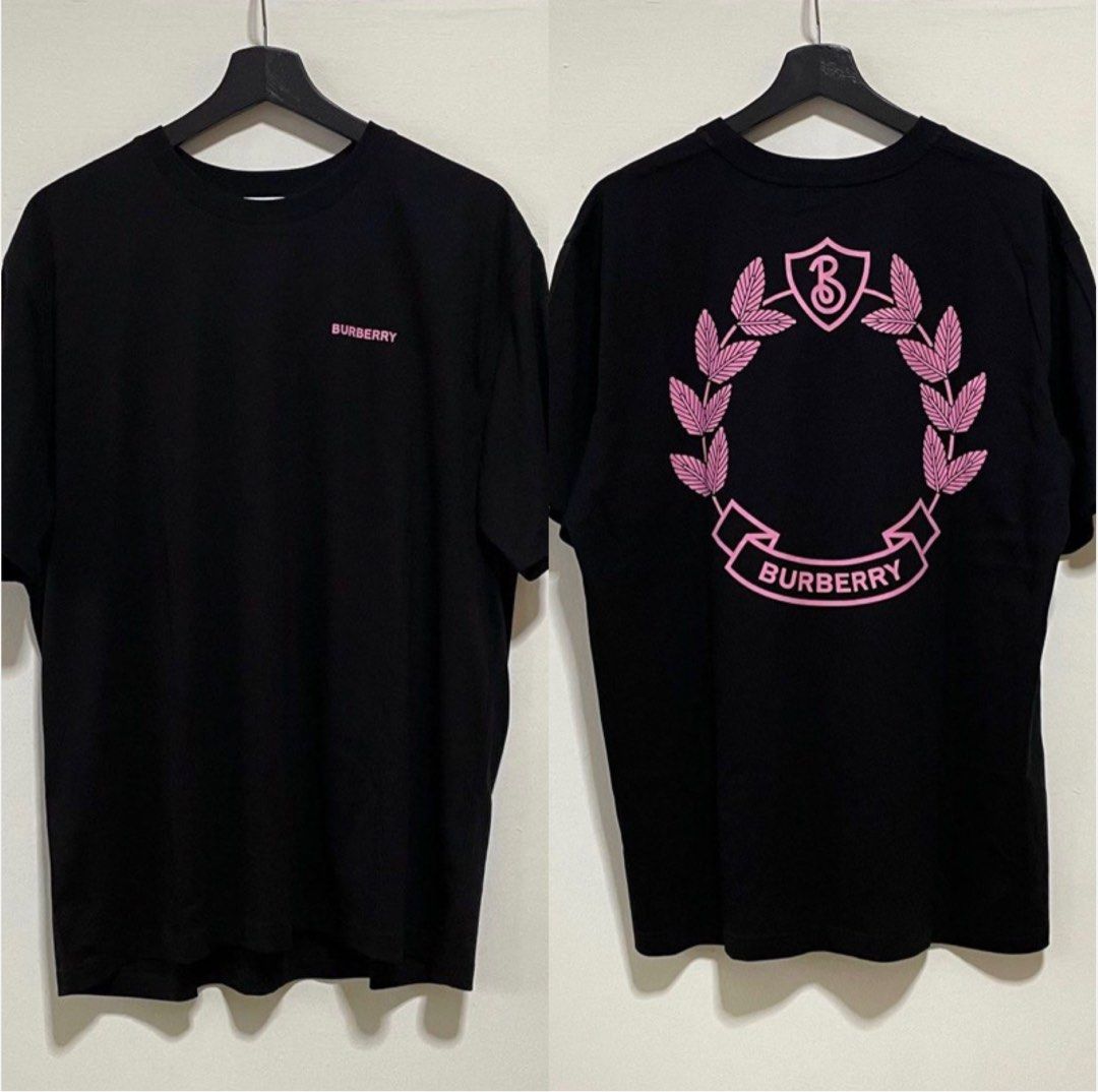 Burberry Oak Leaf Crest Black Tee, Men's Fashion, Tops