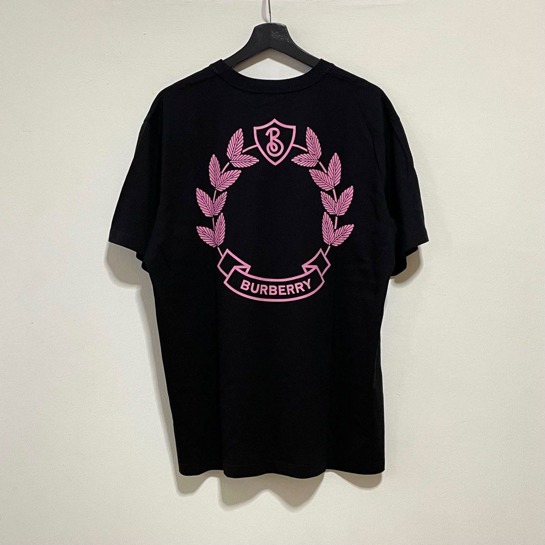 Burberry Oak Leaf Crest Black Tee, Men's Fashion, Tops