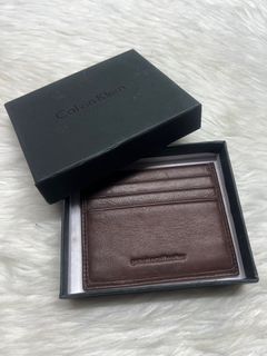 Calvin Klein CK Genuine Calf Leather Card Case. Color: Brown
