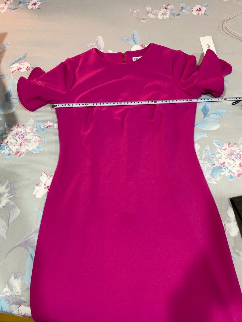 Calvin klein pink dress with pearls clearance