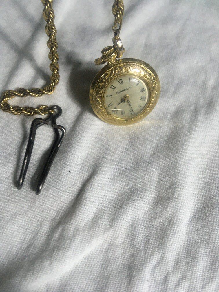 Caravelle pocket watch gold cheap