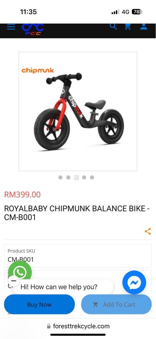 Chipmunk shop balance bike