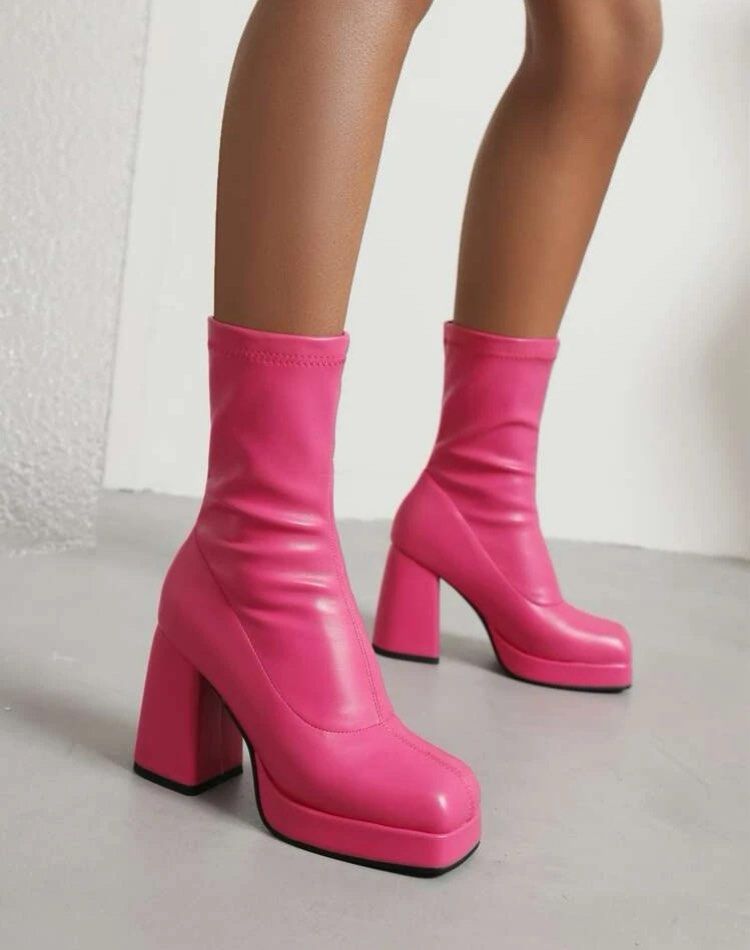 Chunky pink deals boots