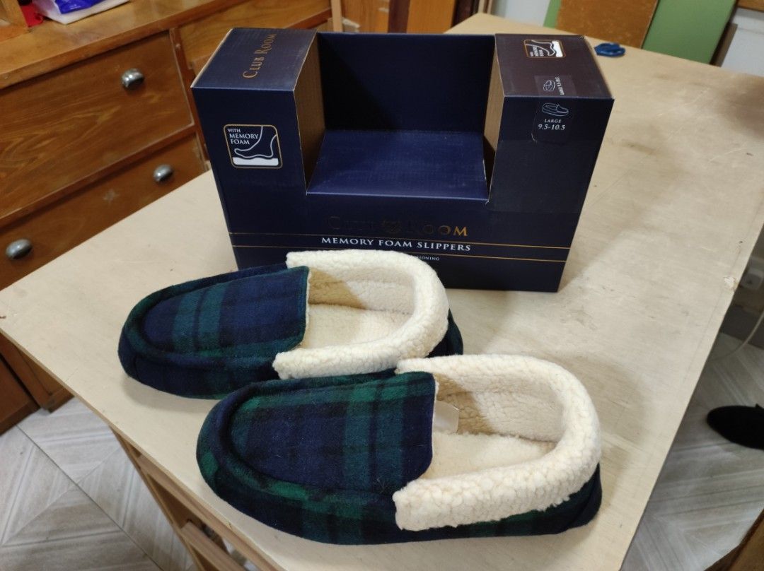 CLUB ROOM Memory Foam Plush Slippers Winter Luxury CLUB ROOM
