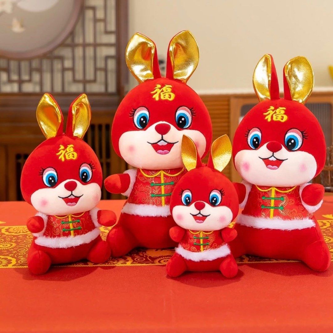 CNY 2024 Rabbit Bunny Plush Toy Chinese New Year of the Dragon