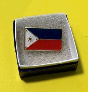 Collar pin 3/4" or 1" small metal pin brass Philippines flag collar pin  Philippines flag  big o small