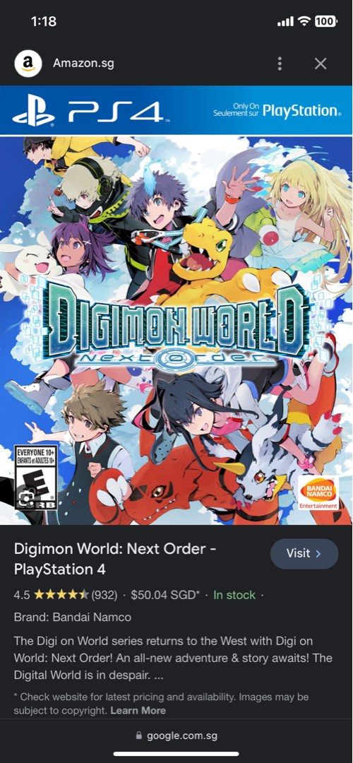 Digimon world store next order psn
