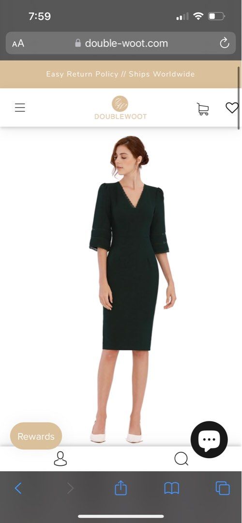 Dark green cheap work dress